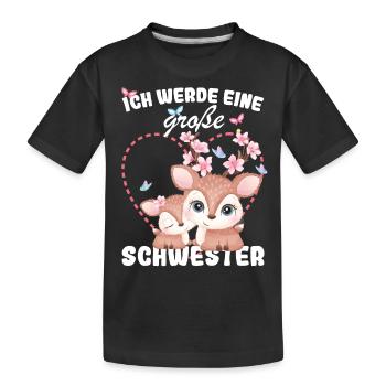 Je vais être une grande sœur en 2025 - T-shirt bio Premium Enfant - noir - Devant
