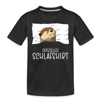 Offizielles Schlafshirt Otter Schlafanzug - Kinder Premium Bio T-Shirt - Schwarz - Vorne