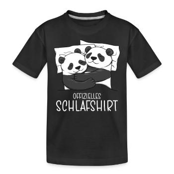 Offizielles Schlafshirt Panda Schlafanzug - Kinder Premium Bio T-Shirt - Schwarz - Vorne