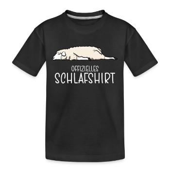Offizielles Schlafshirt Schaf Schlafanzug - Kinder Premium Bio T-Shirt - Schwarz - Vorne