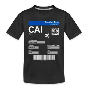 Cairo Egypt Flight Ticket Cairo Holiday Idea - Kids' Premium Organic T-Shirt - black - Front