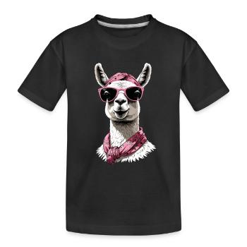Llama Loving Mom Funny Mom Design - Kids' Premium Organic T-Shirt - black - Front