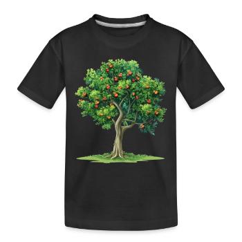 Arbre vivant aux fruits rouges - T-shirt bio Premium Enfant - noir - Devant