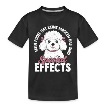 Mein Pudel hat keine Macken Hund Frauchen Herrchen - Kinder Premium Bio T-Shirt - Schwarz - Vorne