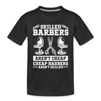Weiblicher Friseur - Kinder Premium Bio T-Shirt - Schwarz - Vorne