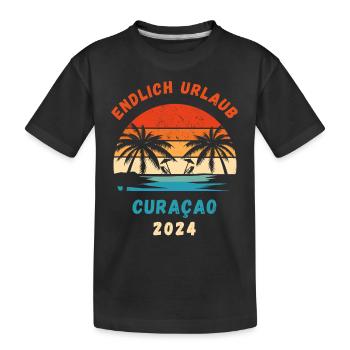 Curaçao Urlaub 2024 Karibik Curacao Idee - Kinder Premium Bio T-Shirt - Schwarz - Vorne