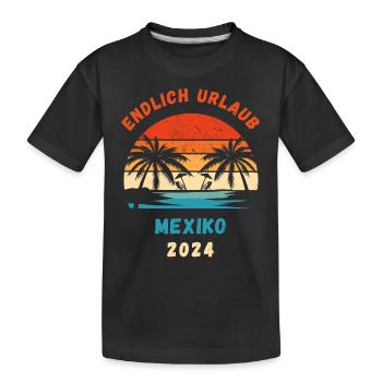 Mexiko Urlaub 2024 Mittelamerika Idee - Kinder Premium Bio T-Shirt - Schwarz - Vorne
