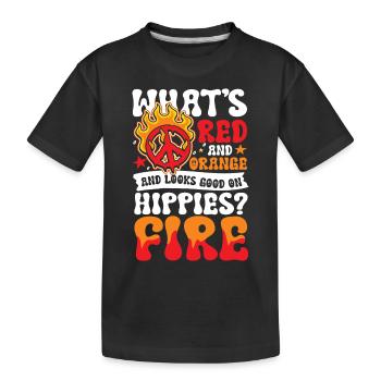 Hippies Fire für einen Hippie - Kinder Premium Bio T-Shirt - Schwarz - Vorne
