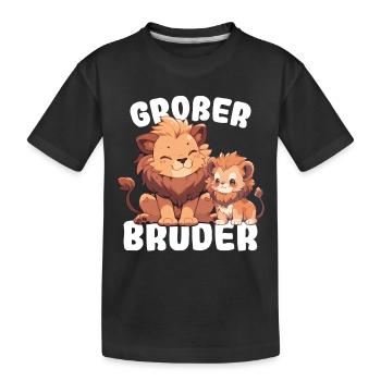 Annoncer la progéniture | Je serai un grand frère en 2025 - T-shirt bio Premium Enfant - noir - Devant