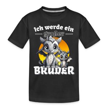 Annoncer la progéniture | Je serai un grand frère en 2025 - T-shirt bio Premium Enfant - noir - Devant