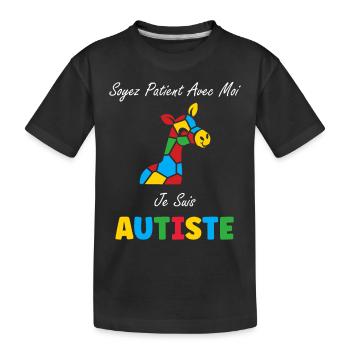 Soyez patient avec moi je suis autiste - T-shirt bio Premium Enfant - noir - Devant