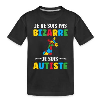 Je ne suis pas bizarre je suis autiste - T-shirt bio Premium Enfant - noir - Devant