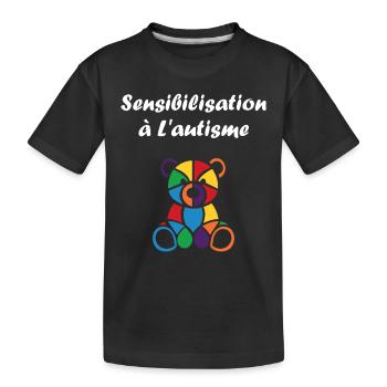 Animal Sensibilisation à l'autisme - T-shirt bio Premium Enfant - noir - Devant
