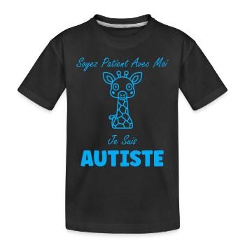 Soyez patient avec moi je suis autiste - T-shirt bio Premium Enfant - noir - Devant