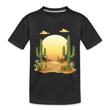 Paysage désertique au coucher du soleil - T-shirt bio Premium Enfant - noir - Devant