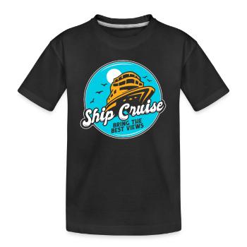 Schiffskreuzfahrt Bringen Sie die besten Aussichten Kreuzfahrtschiff - Kinder Premium Bio T-Shirt - Schwarz - Vorne