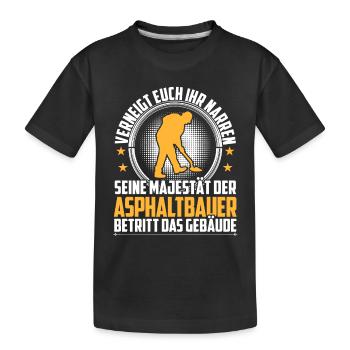 Asphalt builder bows to you road builder - Kids' Premium Organic T-Shirt - black - Front