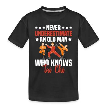 Tai Chi-kunst Für Opa-männer, Kampfkunst Tai Chi - Kinder Premium Bio T-Shirt - Schwarz - Vorne