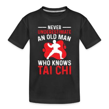 Tai Chi-kunst Für Opa-männer, Kampfkunst Tai Chi - Kinder Premium Bio T-Shirt - Schwarz - Vorne