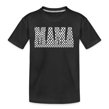 Checkered MAMA Chess Racing Mom Race - Kinder Premium Bio T-Shirt - Schwarz - Vorne
