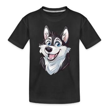 Husky de Sibérie | Illustration de dessin animé - T-shirt bio Premium Enfant - noir - Devant