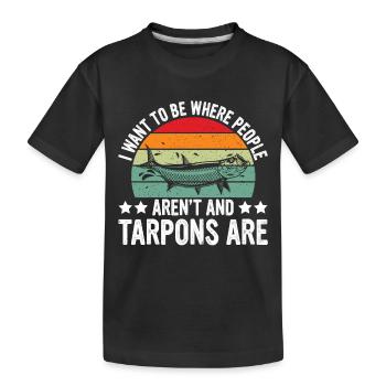 Einzigartiges Design Für Tarpon-angel-enthusiasten - Kinder Premium Bio T-Shirt - Schwarz - Vorne