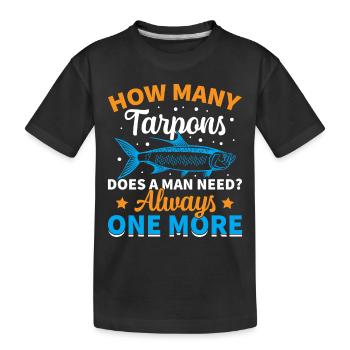 Pêche au tarpon Pêche aux espèces de poissons d’eau douce - T-shirt bio Premium Enfant - noir - Devant