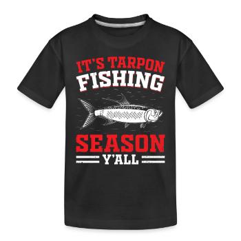 Pêche au tarpon Pêche aux espèces de poissons d’eau douce - T-shirt bio Premium Enfant - noir - Devant