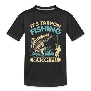 Pêche au tarpon Pêche aux espèces de poissons d’eau douce - T-shirt bio Premium Enfant - noir - Devant