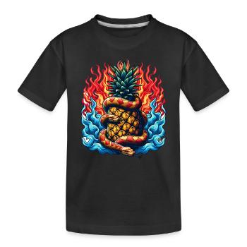 Serpent autour d’un ananas - T-shirt bio Premium Enfant - noir - Devant