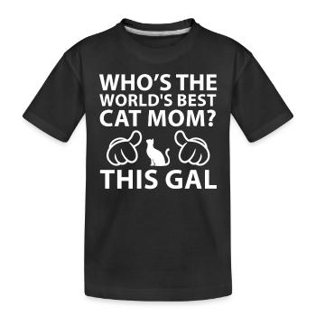 Le meilleur t-shirt de maman chat au monde pour les amoureux des chats - T-shirt bio Premium Enfant - noir - Devant