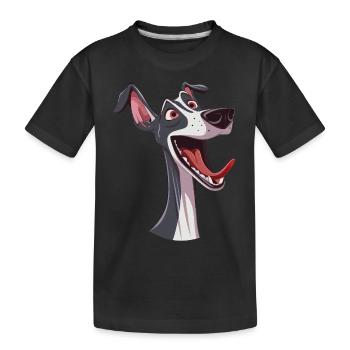 Lévrier | Lévrier | Illustration de dessin animé - T-shirt bio Premium Enfant - noir - Devant
