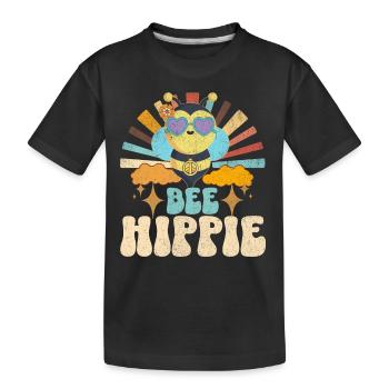 Bee Hippie Biene Peace - Kids' Premium Organic T-Shirt - black - Front