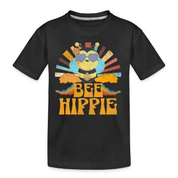 Bee Hippie Biene Peace - Kids' Premium Organic T-Shirt - black - Front