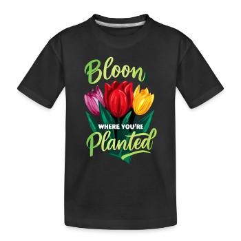 Tulipes Tulipe Blossom Oui, je parle de tulipes - T-shirt bio Premium Enfant - noir - Devant
