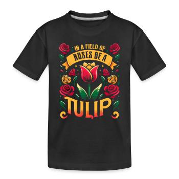 Tulipes Tulipe Blossom Oui, je parle de tulipes - T-shirt bio Premium Enfant - noir - Devant