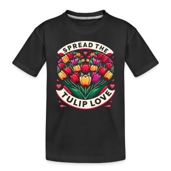 Tulipes Tulipe Blossom Oui, je parle de tulipes - T-shirt bio Premium Enfant - noir - Devant