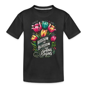 Tulipes Tulipe Blossom Oui, je parle de tulipes - T-shirt bio Premium Enfant - noir - Devant