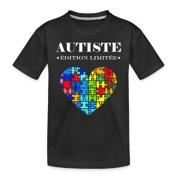 sensibilisation a l'autisme autiste - T-shirt bio Premium Enfant - noir - Devant