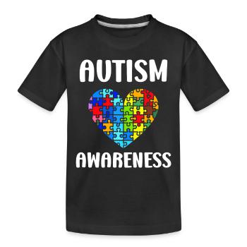 sensibilisation a l'autisme autiste - T-shirt bio Premium Enfant - noir - Devant