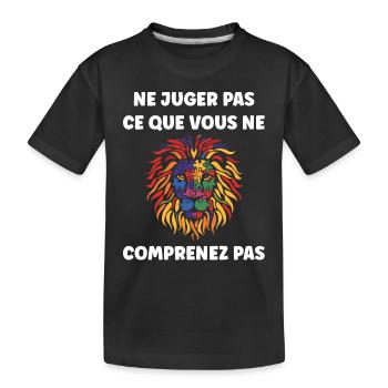 sensibilisation a l'autisme autiste - T-shirt bio Premium Enfant - noir - Devant