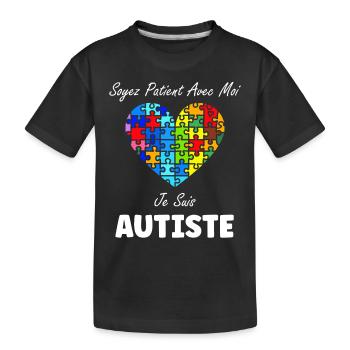 sensibilisation a l'autisme autiste - T-shirt bio Premium Enfant - noir - Devant