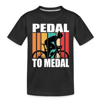 Pedal To Medal Road Bike Road Bike Road Bikes Road Bike - Kids' Premium Organic T-Shirt - black - Front