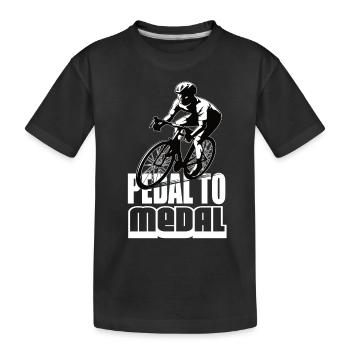 Pedal To Medal Road Bike Road Bike Road Bikes Road Bike - Kids' Premium Organic T-Shirt - black - Front