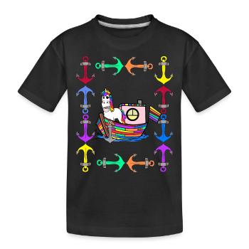 Licornes arc-en-ciel Drapeau arc-en-ciel LGBT - T-shirt bio Premium Enfant - noir - Devant