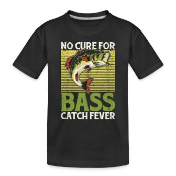 Bass Fishing No Cure For Bass Catch Fishing Lover - Kids' Premium Organic T-Shirt - black - Front