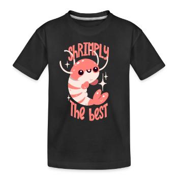 Shrimp Spruch Garnelen Wortwitz Krabben Wortspiel - Kinder Premium Bio T-Shirt - Schwarz - Vorne