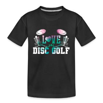 Love Discgolf - Kinder Premium Bio T-Shirt - Schwarz - Vorne