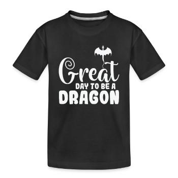 Grand jour pour être un dragon Drache - T-shirt bio Premium Enfant - noir - Devant