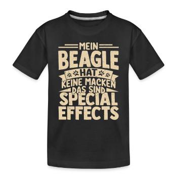 Mein Beagle hat keine Macken das sind Special Effe - Kinder Premium Bio T-Shirt - Schwarz - Vorne